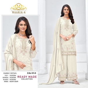 Vente chaude Vichitra Avec Zarkhan Et Miroir Travail Salwar Costume Femme Fabricant De Mode Au Taux Le Plus Bas - Product Image 1