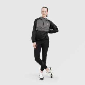 Sudadera con Capucha Orphix Resistente al Viento, Color Negro-Gris, para Otoño - Product Image 4