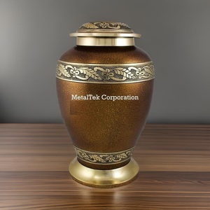 Urna de cremación de Metal de aleación sólida con tapa roscada asegurada Urnas de cremación de alta calidad para cenizas Precio al por mayor Frasco de urnas funerarias - Product Image 3
