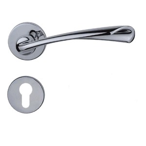 Manija de Puerta Plateada Premium con Cerradura, Diseño Moderno de Seguridad para Puerta Principal, Dormitorio, Oficina, Mejora Elegante para el Hogar - Product Image 1