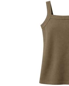 Camiseta sin Mangas Personalizada para Mujer, Color Marrón, Cuello Cuadrado, Estilo Casual de Verano, Tejido Suave y Transpirable, Fabricante Personalizado, Venta al Por Mayor - Product Image 2