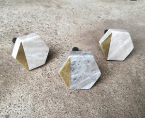 Poignées de meubles modernes en terrazzo noir et blanc, boutons de porte et poignées de tiroir pour cuisine, chambre à coucher, salle de bain, salon - Product Image 2