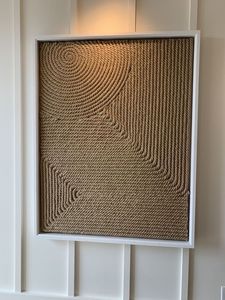 Bloques geométricos de madera, arte de pared, diseño abstracto en marco de madera reciclada, colgante de pared minimalista moderno, arte de madera hecho a mano - Product Image 2