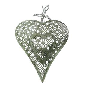 Adornos de corazón colgantes de Metal hechos a mano, árbol decorativo de Navidad, decoración festiva para fiestas - Product Image 5