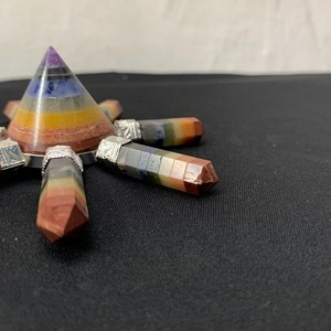 Venta al por Mayor de Ágata MUNTAHA, Cristal Curativo Natural Premium, 7 Chakras, Punta de Lápiz con Bandas, Generador, Gema Pulida con Tacto Real, Amor - Product Image 4