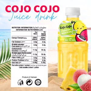 320ml Cojo Mixed NFC Jugo Deliciosa bebida de frutas y verduras para masticar con Nata De Coco - Product Image 3