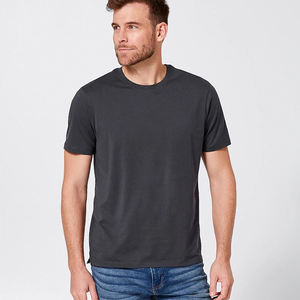 Camiseta de Manga Corta para Hombre con Cuello Redondo, Materiales Éticos y Sostenibles, Diseño Estampado en Algodón/Fibra de Bambú - Product Image 1