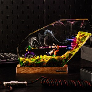 Lampe en résine personnalisée, lampe en résine Anime, veilleuse LED, cadeau fait main, lampe diorama art déco, cadeau personnalisé, lampe époxy Anime - Product Image 5