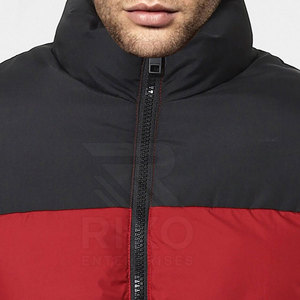 Veste matelassée pour homme à col montant en toile avec logo frontal, manches longues, nouvelle collection, fabrication usine, personnalisable, vente en gros à bas prix - Product Image 2