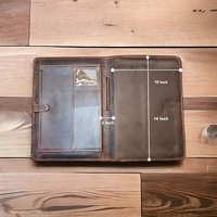 Artha Genuine Leather Expandable A4 Zip File Fastener Portfolio Organizer Folder