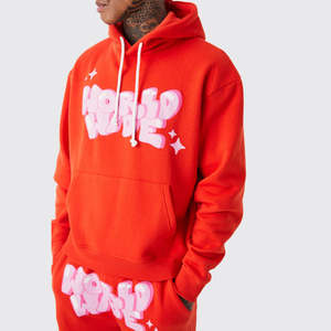 Survêtement évasé imprimé Sun Fad pour hommes, sweat à capuche en coton polaire respirant et pantalon de survêtement évasé pour hommes - Product Image 3