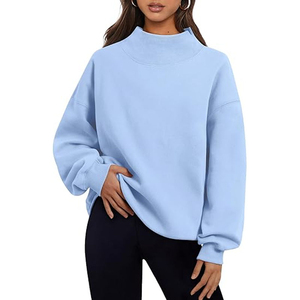 Top Quality Custom Logo <b>Womens</b> Causal Hoodies <b>Sweatshirt</b> <b>Women</b> Oversized <b>Half</b> <b>Zip</b> Pullover <b>Sweatshirt</b> - Product Image 4
