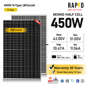 ระบบพลังงานแสงอาทิตย์ไฮบริดบนหลังคาแผงโซลาร์เซลล์รุ่นใหม่450วัตต์เอาต์พุตสูงชนิด N โมโนครึ่งเซลล์สำหรับผลิตกระแสไฟฟ้าจากแสงอาทิตย์ - Product Image 2