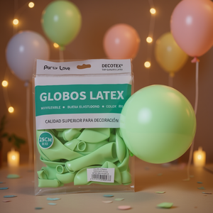 Palloncini in lattice Party Love 25 cm verde pastello R10 Forniture decorative per feste - Product Image 3