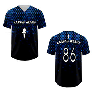 เสื้อเบสบอลเปล่าแบบสวม พร้อมลายพิมพ์ระเหิดความร้อน ผ้าตาข่ายระบายอากาศ เสื้อเบสบอลปักลายสำหรับผู้ชาย แบบสั่งทำพิเศษ - Product Image 6