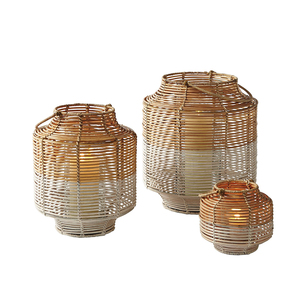 Best Choice Set of 3 Candle Holders and New <b>Rattan</b> <b>Lantern</b> Rustic Style Home Decoration with Vietnam <b>Rattan</b> Candle Jars - Product Image 5