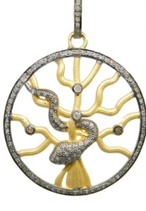 Serpent dans l'arbre Bijoux en diamant pavé naturel en argent sterling 925 Taille 40x40MM pour mariage et fiançailles - Product Image 2