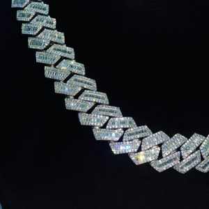 Chaîne cubaine en argent massif 925, 3 rangs, 4 rangs, collier/bracelet en diamant moissanite VVS pour mariage ou cadeau, style hip-hop - Product Image 5