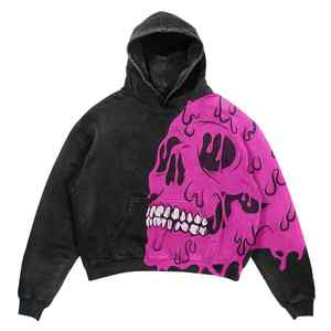 OEM Sun Faded Hoodie Sérigraphie Plaine Vierge Pull Sweatshirts Surdimensionné Détresse Vintage Acid Wash Hoodie - Product Image 4