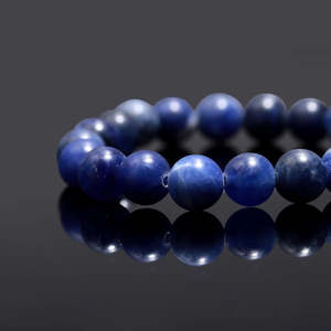 African Natural Blue Sodalite 8 mm Round Smooth <b>Gemstone</b> <b>Bracelet</b> 7 Inches Ball Shape for Gift - Product Image 4