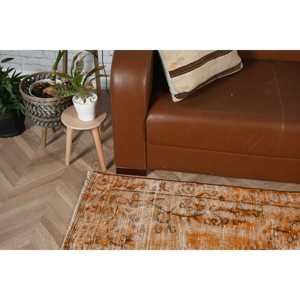 Alfombra Turca de 3,7x7,4 pies, Alfombra Vintage, Alfombra de Lana con Diseño de Camuflaje Naranja - Product Image 3