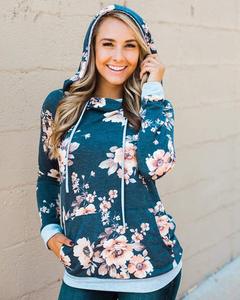 Casual Otoño Invierno negro contraste Color manga larga mujeres señoras pulóver Sudadera con capucha corta para mujeres Crop Hoodies sudaderas Tops - Product Image 2