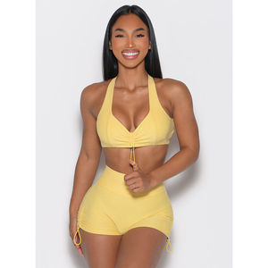 สปอร์ตบราไซส์ใหญ่ Zoe สีเหลือง ยอดนิยม ยืดได้ 4 ทิศทาง สายบาง ระบายอากาศ แห้งเร็ว เป็นมิตรกับสิ่งแวดล้อม ด้านหน้าสูง - Product Image 6