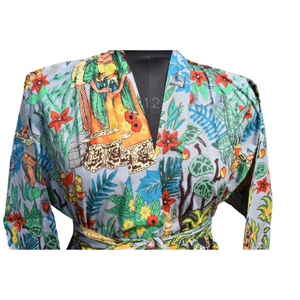 ชุดเดรสกิโมโนผ้าฝ้ายสำหรับผู้หญิง, ชุดเดรสใส่เดินชายหาดเปิดด้านหน้าสำหรับใส่ในฤดูร้อน - Product Image 3