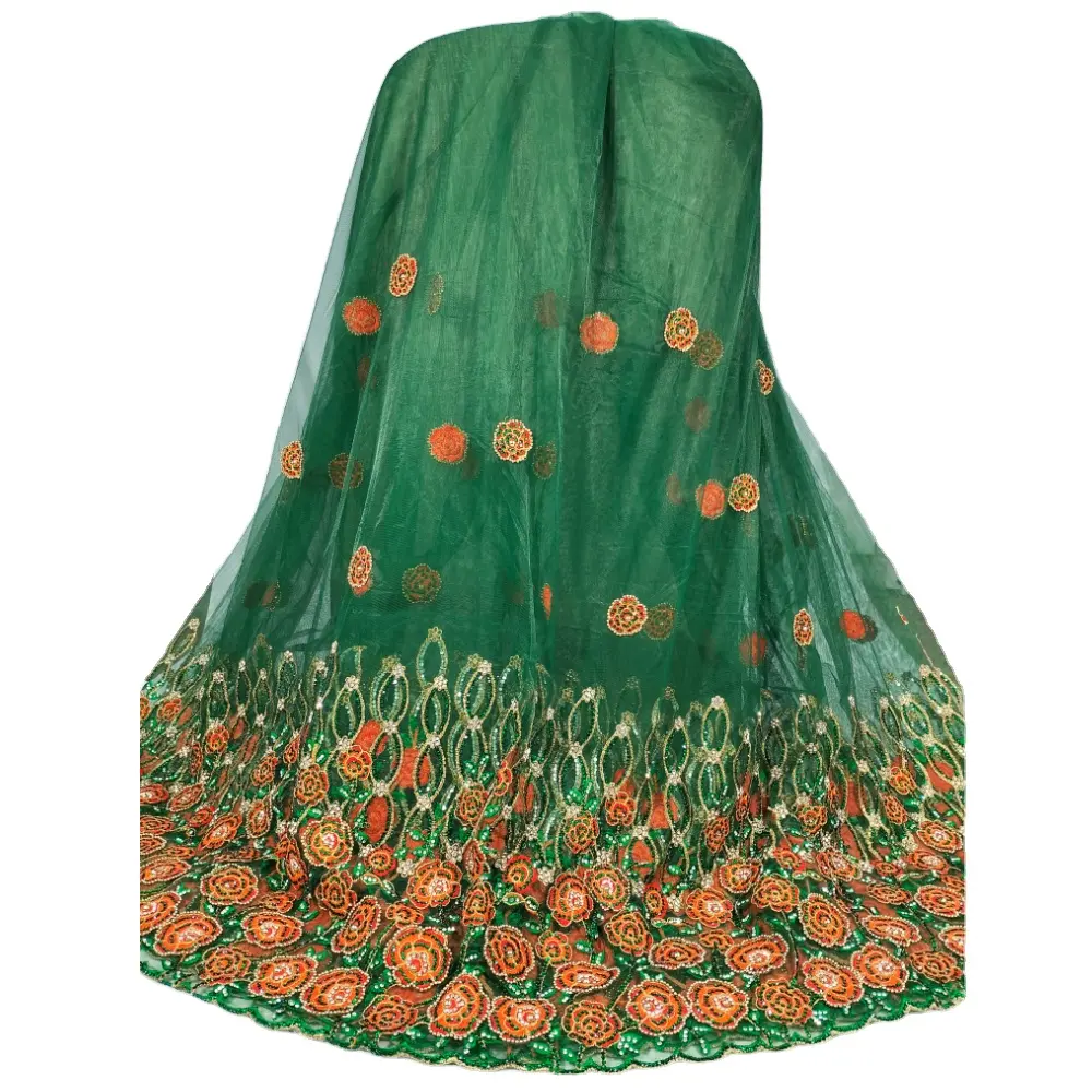 Grosir kain renda jaring pernikahan bahan renda berkualitas tinggi untuk pakaian pesta malam wanita Dubai kain gaun Nigeria