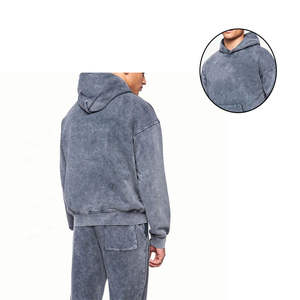 Survêtement en molleton de coton délavé à l'acide pour hommes, tissu extensible haute performance, vêtements de course, fabrication OEM/ODM en usine - Product Image 3