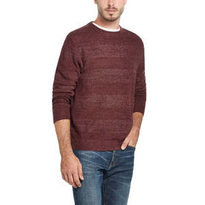 Maglione da Uomo Extra Large a Collo Alto, Colore Vino, Morbido al Tatto, Motivo a Righe, Maniche Corte, Impermeabile, in Mohair, per la Primavera - Product Image 3