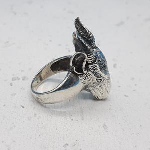 925 Sterling Silver Deer Face Ring <b>for</b> <b>Men</b> Heavy Thick Band with Solid Silver Knuckle Heavy Animal Theme <b>Wedding</b> and <b>Gift</b> Ring - Product Image 3