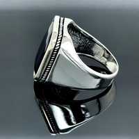 Bague unisexe classique en argent sterling 925 massif de haute qualité, sertie d'un onyx noir naturel de 10x14 mm, fabrication artisanale raffinée