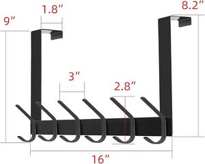 Heavy Duty Black Metal Door <b>Hook</b> Coat Robe Hats Clothes <b>Towels</b> Hanging Bathroom Organiser Rack Iron Door Hanger Holder - Product Image 5