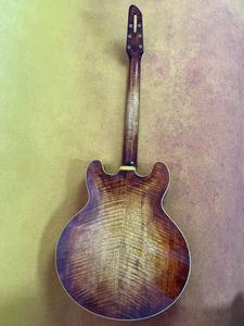 Composants et kits de guitare jazz archtop <span class=keywords><strong>ES335</strong></span> artisanale pour luthier, corps creux, avec manche en érable, touche en ébène et table en épicéa - Product Image 6