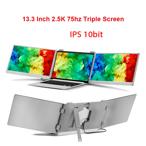 Surface en verre de 13.3 pouces Triple moniteur portable 2.5k IPS HDR Triple extension d'écran d'ordinateur portable pour affichage à double écran USB C connect - Product Image 3