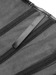 Women's Vintage Steampunk Gothic Waist Training <b>Corset</b> Green <b>Black</b> Brocade Leather Belt Lace Button Decoration Firm Control - Product Image 5