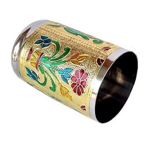 Vaso de acero inoxidable de último diseño, vaso de vidrio impreso a mano de Calidad exclusiva para fiestas y bar, vaso de acero para vino y cerveza - Product Image 1