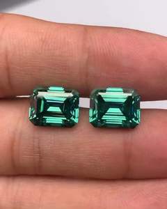 A. U. Gems 4 Ct Moissanite vert taille émeraude créé en laboratoire VVS1 9.25 Moh's 9x11mm Vente en gros pour les marques de bijoux - Product Image 6