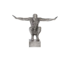 Elegante Figura Masculina de Metal Plateado, Objeto de Mesa, Escultura Moderna para Mesa, Decoración Elegante y Lujosa para el Hogar u Oficina, Procedente de la India - Product Image 1