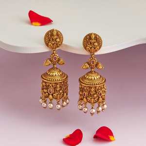 Pendientes Colgantes Antiguos de Moda, Religiosos, para Bodas y Fiestas, de Cobre y Latón con Forma de Campana, de Aleación de Zinc con Perlas y Diamantes - Product Image 2
