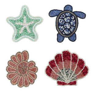 À la mode Artisanat Perlé Broderie Ananas Conception Quatre Ensemble Dessous De Verre Élégant Fantaisie Mignon Élégant - Product Image 1