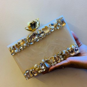 Bolso de mano hecho a mano para mujer, botón de diamante de diamantes de imitación de Color personalizable, estilo abierto a la moda para fiestas en casa, bodas - Product Image 6