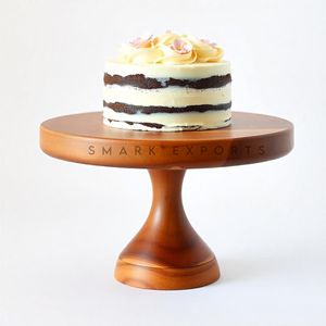 Base Redonda Hecha a Mano para Tartas, Soporte de Madera Sostenible, Exhibición Rústica de Postres, Bodas, Cumpleaños, Decoración de Mesa - Product Image 5