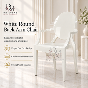 Sillón Moderno de Resina Blanca, Moldeado en una Sola Pieza, para Bodas, Eventos y Banquetes, Proveedor Mayorista Comercial - Product Image 1
