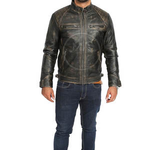 Venta al por mayor Tallas grandes Chaqueta de cuero Uso al aire libre Chaqueta de cuero de cuello alto Hombres Chaqueta de cuero - Product Image 2