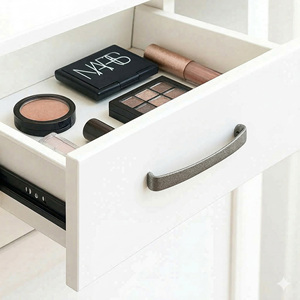 Poignée de meuble moderne en ZAMAK écologique, finition argent mat antique, pour tiroirs, commodes, armoires et lieux sportifs - Product Image 4