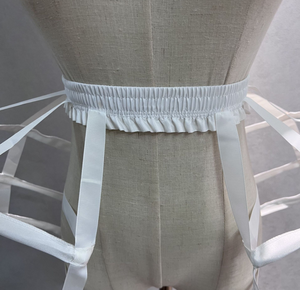 Gonna Corta a Gabbia con 3 Cerchi in Crinolina Bianca e Nera da Donna per Abiti Lolita e da Sposa, Lunga 38 cm - Product Image 4