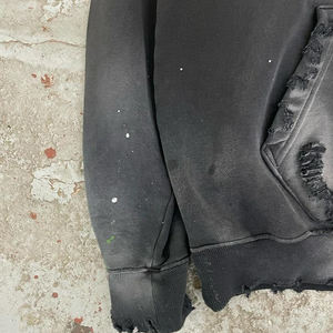 Sun Faded Wash Hoodie Custom 100% Cotton Pullover Oversized Hoodie Vintage Distressed Ripped Sunfaded Acid Wash Hoodies For Men - Product Image 5