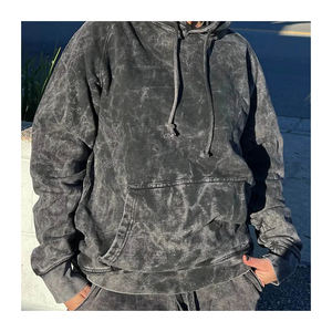 Conjunto de chándal lavado con ácido para hombre de 100% algodón de alta calidad con diseño personalizado que incluye sudaderas con capucha y sudaderas - Product Image 2